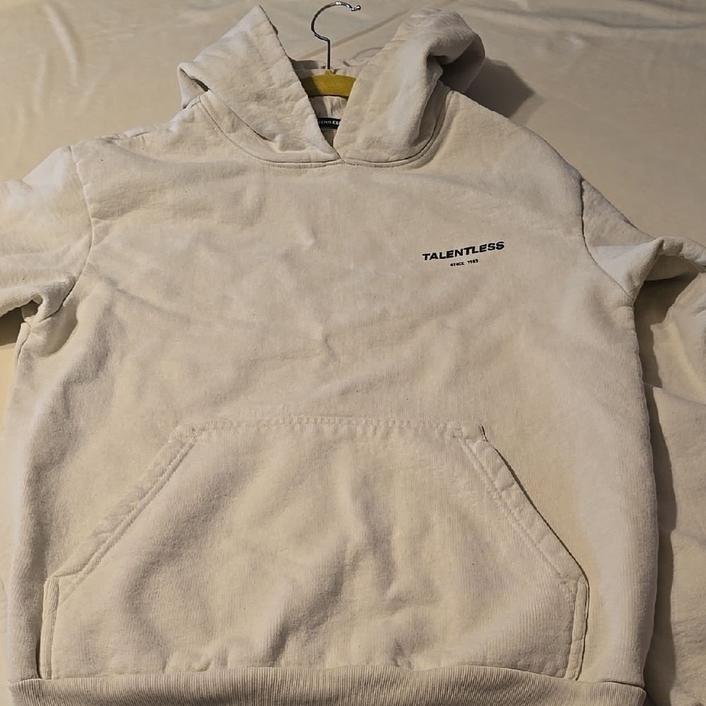 Talentless Cream Sweatshirt Hoodie Casual Style